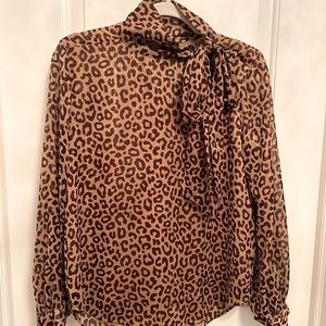 Sheer leopard blouse